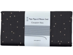 Coupon tissu 50 cm gaze pois or noir