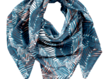 Foulard pompon feuillage marine