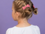 Barrette ruban feuillage or rose
