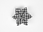Barrette fleur étoile vichy noir