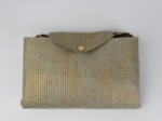 Sac cabas moyen velours côtelé large doré