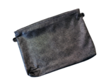 Mini pochette tissu suédine pailletée argent