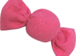 Petite barrette mini bonbon rose pailleté