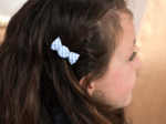 Petite barrette mini bonbon vichy ciel
