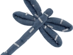 Barrette libellule paille argent jean