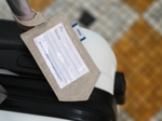 Etiquette bagage lin argenté