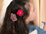 Mini Barrette Pétales de Fleur fuchsia