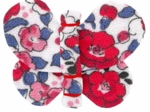 Barrette petit papillon rouge corolle