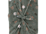 Furoshiki grand 73 x 73 cm ex2348 boules de noel cuivré vert gris