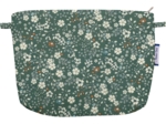 Pochette tissu fleuri kaki