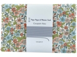 Coupon tissu 1 m fleuri vert et nudeex1095