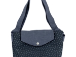 Grand sac cabas en tissu paille argent jean