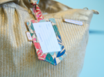 Etiquette bagage cerise en fleur