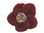 Mini Barrette Pétales de Fleur gaze pois or grenat