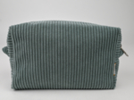 Trousse de toilette rectangle velours côtelé lichen