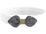 Bandeau jersey bébé noeud gaze gris or