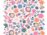 Coupon tissu 1 m ex2308 huppette fleurie rose