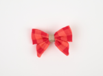 Barrette Mini Noeud Papillon vichy rouge corail