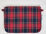 Pochette tissu tartan rouge