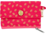 Mini pochette porte-monnaie feuillage or rose