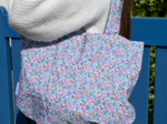 Sac tote bag pliable pastel fleuri