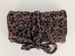 Pochette à bijoux leopard matelassé moka