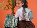 Petit sac à dos  fleuri kaki
