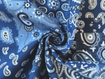 Tissu coton au mètre ex2640 bandana patch bleu